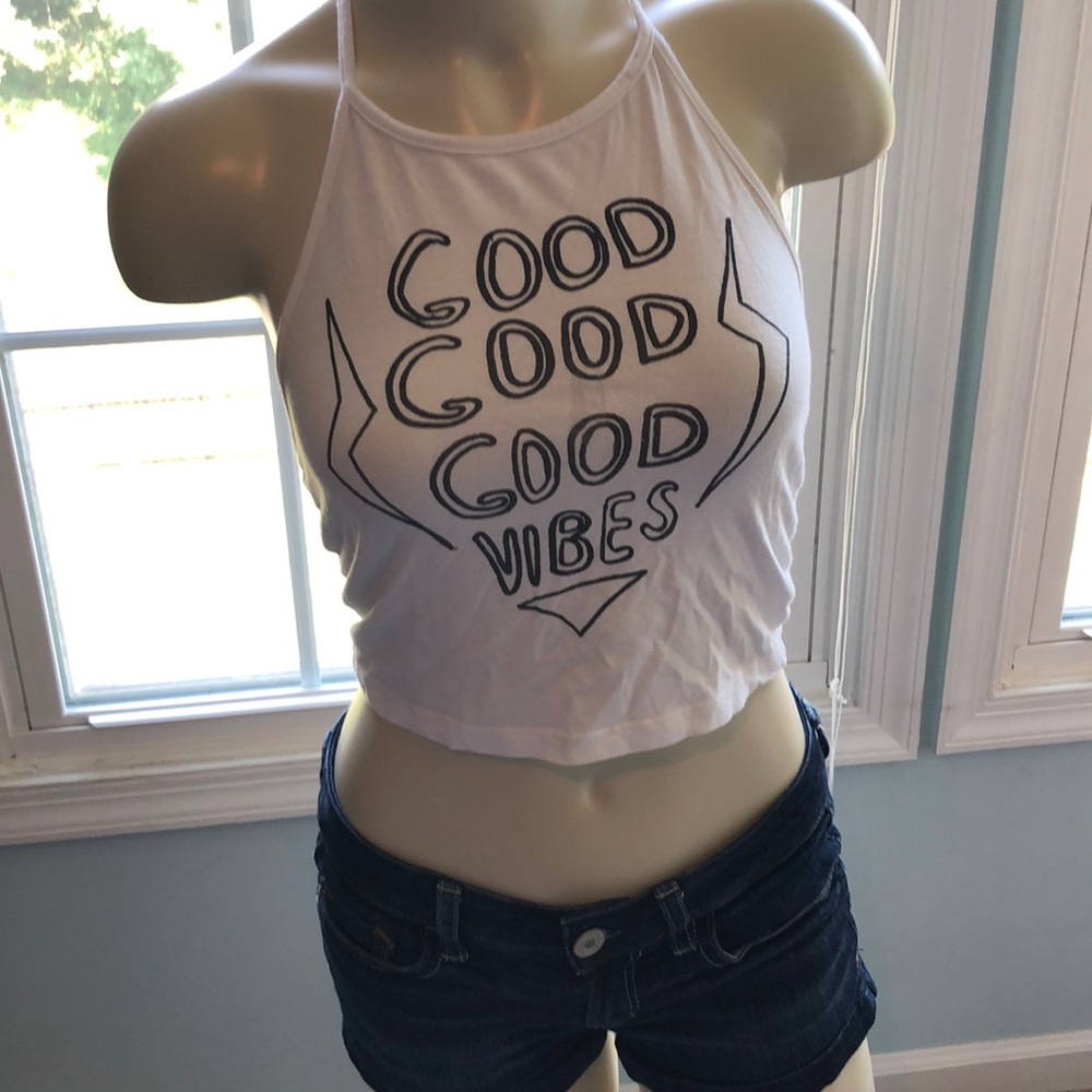 SMALL Good good good vibes crop top